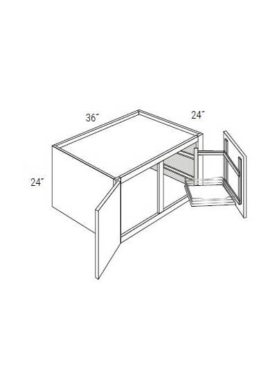 UB-W362424APPPULL: Upton Brown Wall Refrigerator Cabinet, 24˝d, 2 Doors with Pullout Shelf