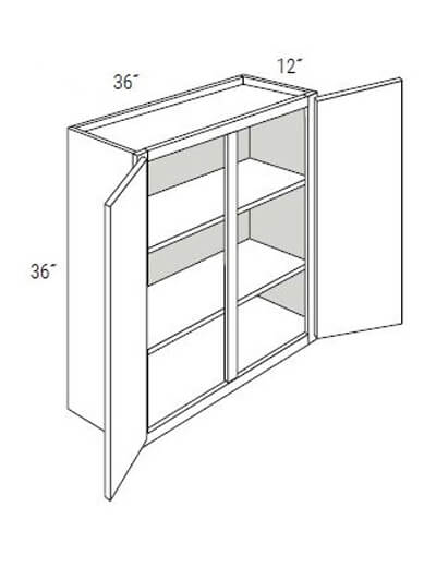 UB-W3636: Upton Brown Double-Door Wall Cabinet 36″W x 36″H