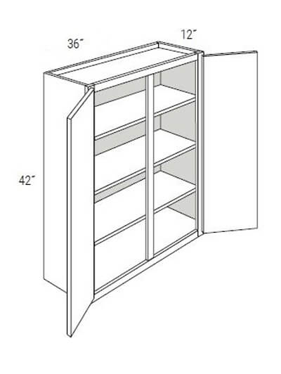 UB-W3642: Upton Brown Double-Door Wall Cabinet 36″W x 42″H