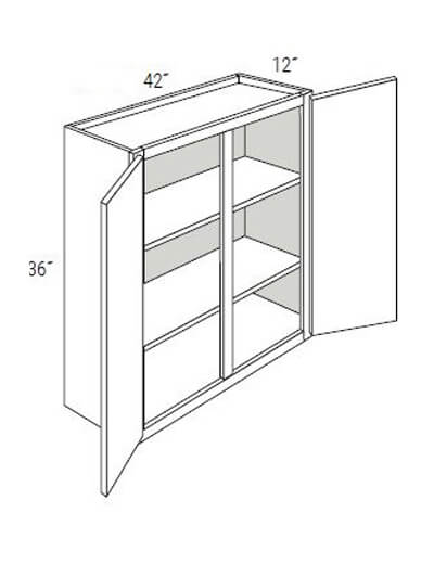 Bay Shaker Greystone 42×36 Double-Door Wall Cabinet