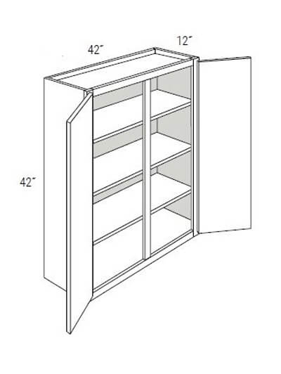 Bay Shaker Grey 42×42 Double-Door Wall Cabinet