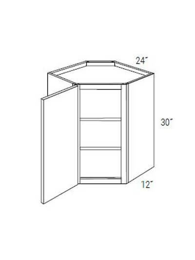 Bay Shaker Grey 24×30 Single Door Diagonal Wall Cabinet