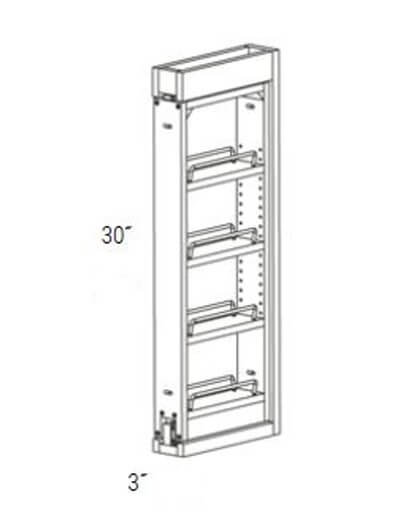 UB-WF330PULL-SFTCLOSE: Upton Brown Wall Filler Pullout with Soft Close