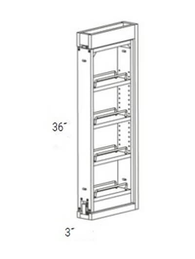 Bay Shaker Light Grey Wall Filler Pullout with Soft Close