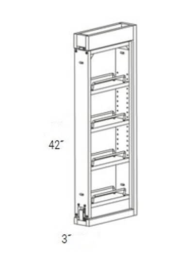 UB-WF342PULL-SFTCLOSE: Upton Brown Wall Filler Pullout with Soft Close