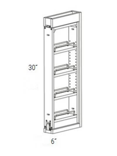 Bay Shaker Light Grey Wall Filler Pullout with Soft Close