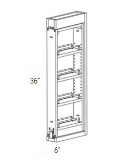 Bay Shaker White Wall Filler Pullout with Soft Close