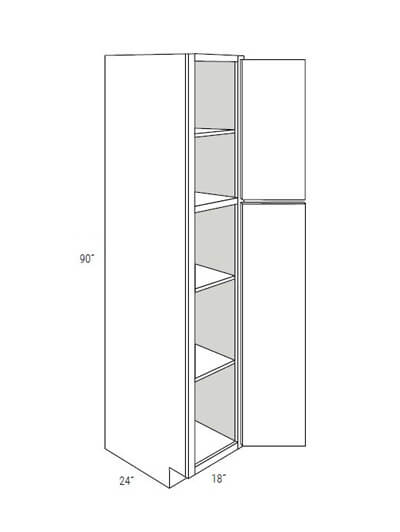 UB-WP1890: Upton Brown Double-Door Pantry Cabinet 18″W x 90″H