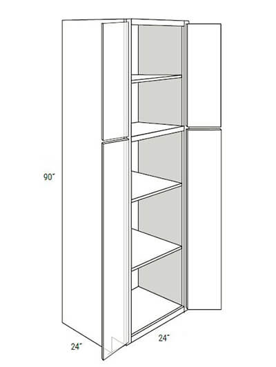 Bay Shaker Grey 24×90 4-Door Pantry Cabinet