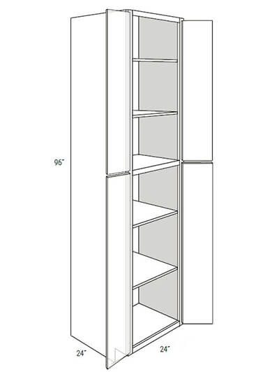 UB-WP2496B: Upton Brown 4-Door Pantry Cabinet 24″W x 96″H