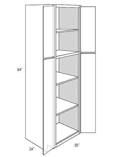 Bay Shaker Light Grey 30×84 4-Door Pantry Cabinet