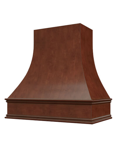 Asheville – 42″ Curved Classic Molding Smooth Casselberry Saddle Hood