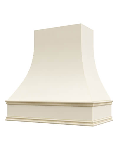 Asheville – 30″ Curved Classic Molding Smooth Casselberry Antique White Hood