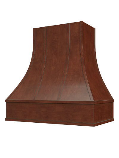 Asheville – 30″ Curved Block Molding Strapped Casselberry Saddle Hood