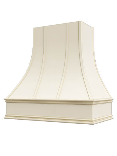 Asheville – 30″ Curved Classic Molding Strapped Casselberry Antique White Hood