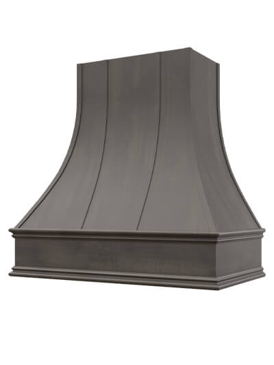 Asheville – 30″ Curved Classic Molding Strapped Shaker Cinder Hood