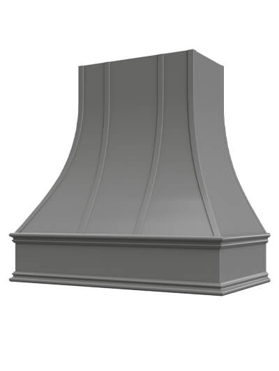 Asheville – 42″ Curved Classic Molding Strapped Shaker Dove Hood