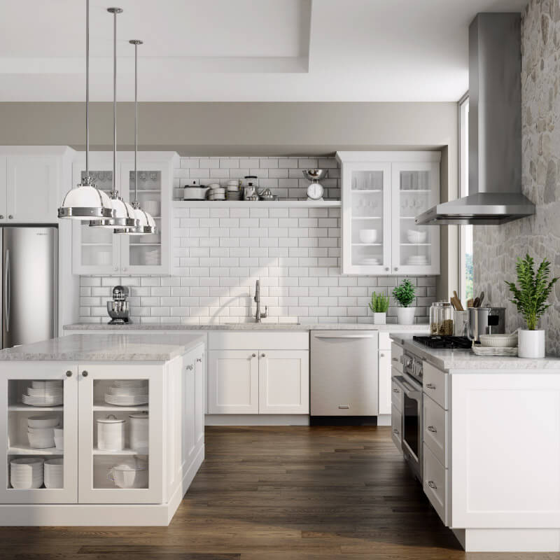 Bay Shaker White Kitchen Cabinets