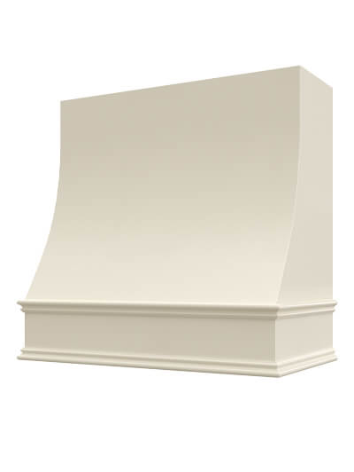 Charlotte – 36″ Sloped Classic Molding Smooth Shaker Antique White Hood