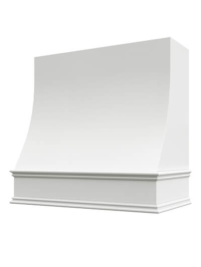 Charlotte – 36″ Sloped Classic Molding Smooth Shaker White Hood