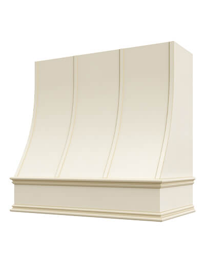 Charlotte – 42″ Sloped Classic Molding Strapped Casselberry Antique White Hood
