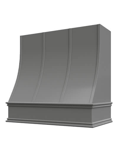 Charlotte – 30″ Sloped Classic Molding Strapped Shaker Grey Hood