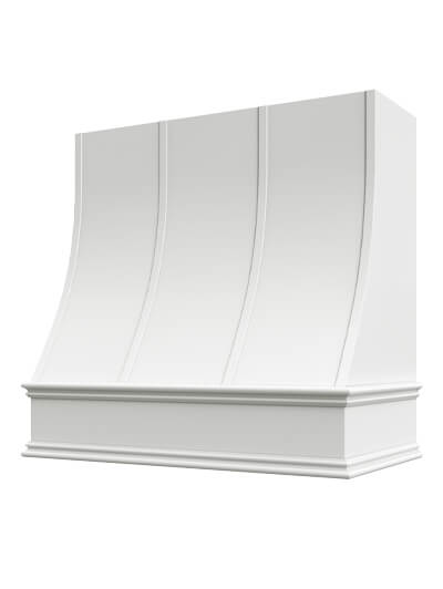 Charlotte – 48″ Sloped Classic Molding Strapped Shaker White Hood