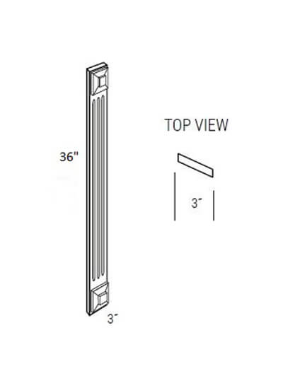 Bay Shaker Light Grey 3×36 Wall Filler (Fluted)