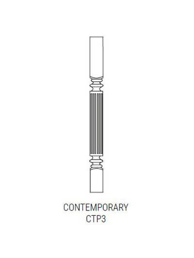Bay Shaker Light Grey Contemporary Turnpost