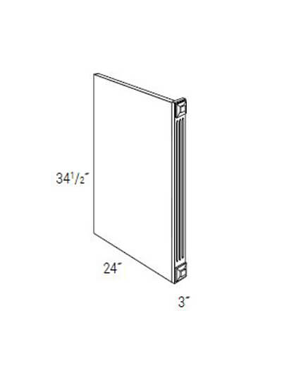 Bay Shaker Light Grey Dishwasher End Panel (Fluted)