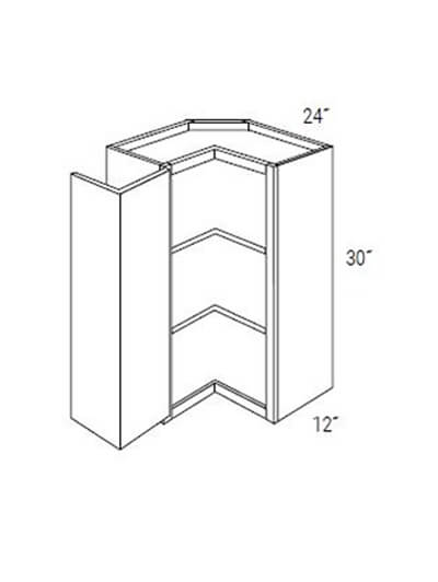 Bay Shaker White 30″H Bi-Fold Door Wall Square Corner Cabinet