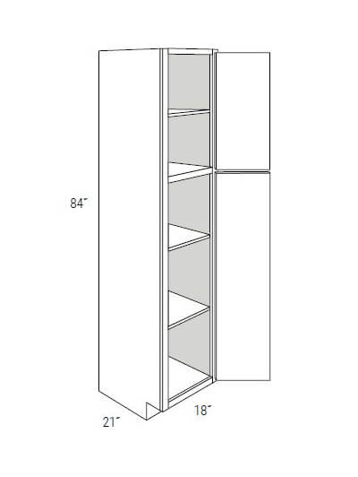 Bay Shaker Light Grey Double Door Vanity Linen Closet