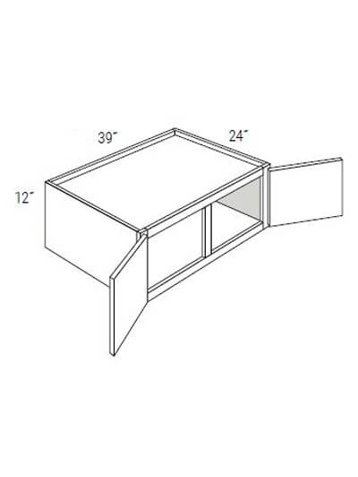 Bay Shaker White 39x12x24 Double Door Wall Refrigerator Cabinet