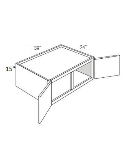 Bay Shaker White 39x15x24 Double Door Wall Refrigerator Cabinet
