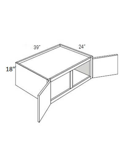 Bay Shaker White 39x18x24 Double Door Wall Refrigerator Cabinet