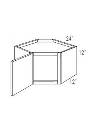 Bay Shaker White 12″H  Single Door Wall Diagonal Corner Cabinet