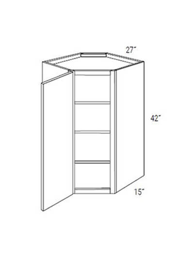 Bay Shaker White 42″H  Single Door Wall Diagonal Corner Cabinet