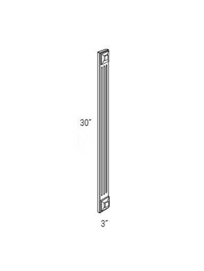 Bay Shaker Light Grey 3×30 Wall and Base Angled Filler (Fluted)