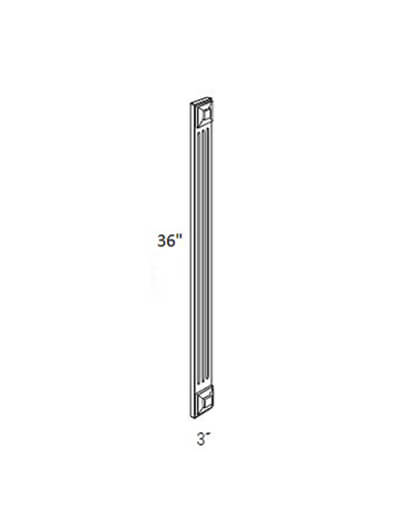 Bay Shaker Light Grey 3×36 Wall and Base Angled Filler (Fluted)