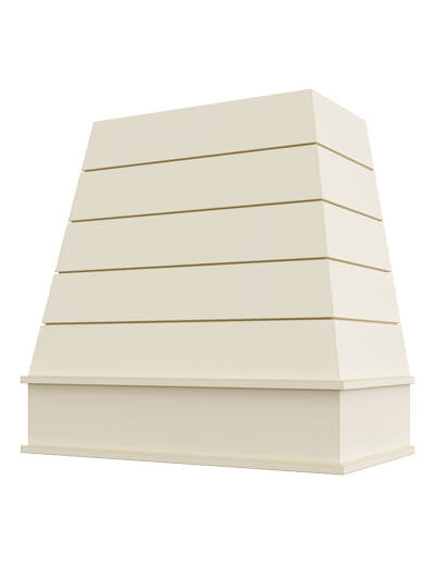 Raleigh – 42″ Tapered Block Molding Shiplap Casselberry Antique White Hood