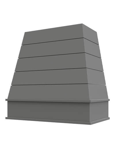Raleigh – 30″ Tapered Block Molding Shiplap Shaker Grey Hood