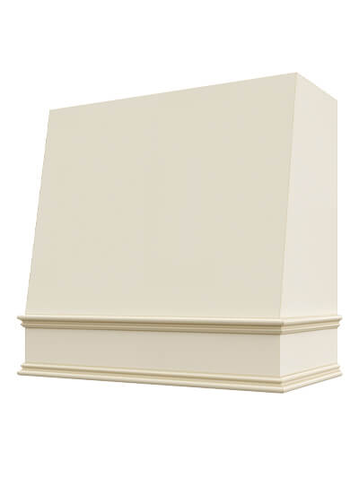 Wilmington – 36″ Angled Classic Molding Smooth Casselberry Antique White Hood