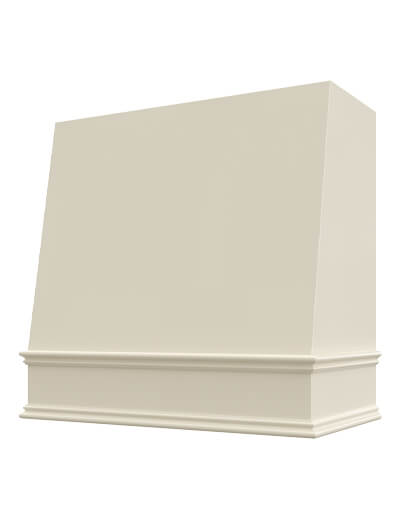 Wilmington – 42″ Angled Classic Molding Smooth Shaker Antique White Hood