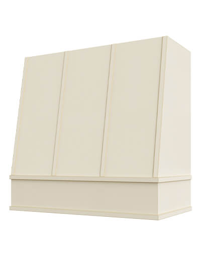 Wilmington – 48″ Angled Block Molding Strapped Casselberry Antique White Hood