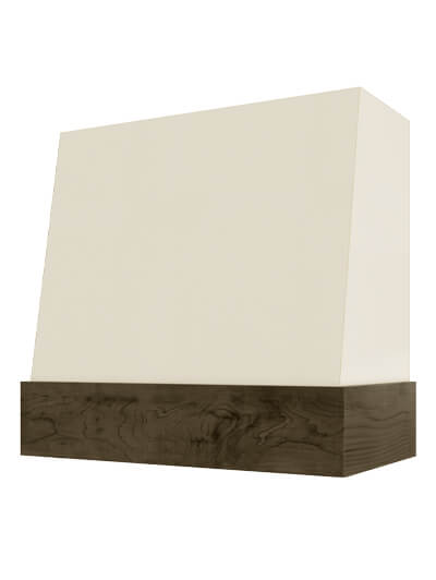 Wilmington – 42″ Angled Chestnut Band Smooth Casselberry Antique White Hood