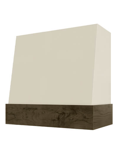 Wilmington – 36″ Angled Chestnut Band Smooth Shaker Antique White Hood