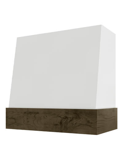 Wilmington – 30″ Angled Chestnut Band Smooth Shaker White Hood
