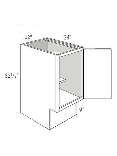 Bay Shaker White 12″ Single Door, Full-Height Base Cabinet ADA