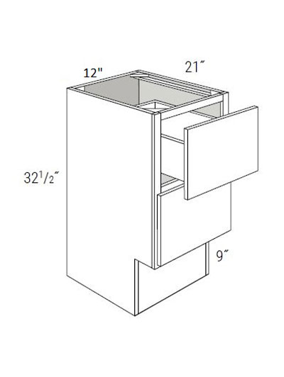 Bay Shaker White 12″ Two Drawer Vanity Cabinet ADA
