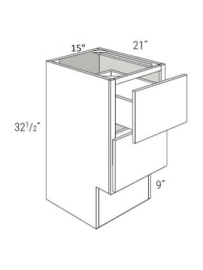 Bay Shaker White 15″ Two Drawer Vanity Cabinet ADA